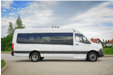 Bussar av typen Sprinter med max 25 passagerare tillåts ombord.